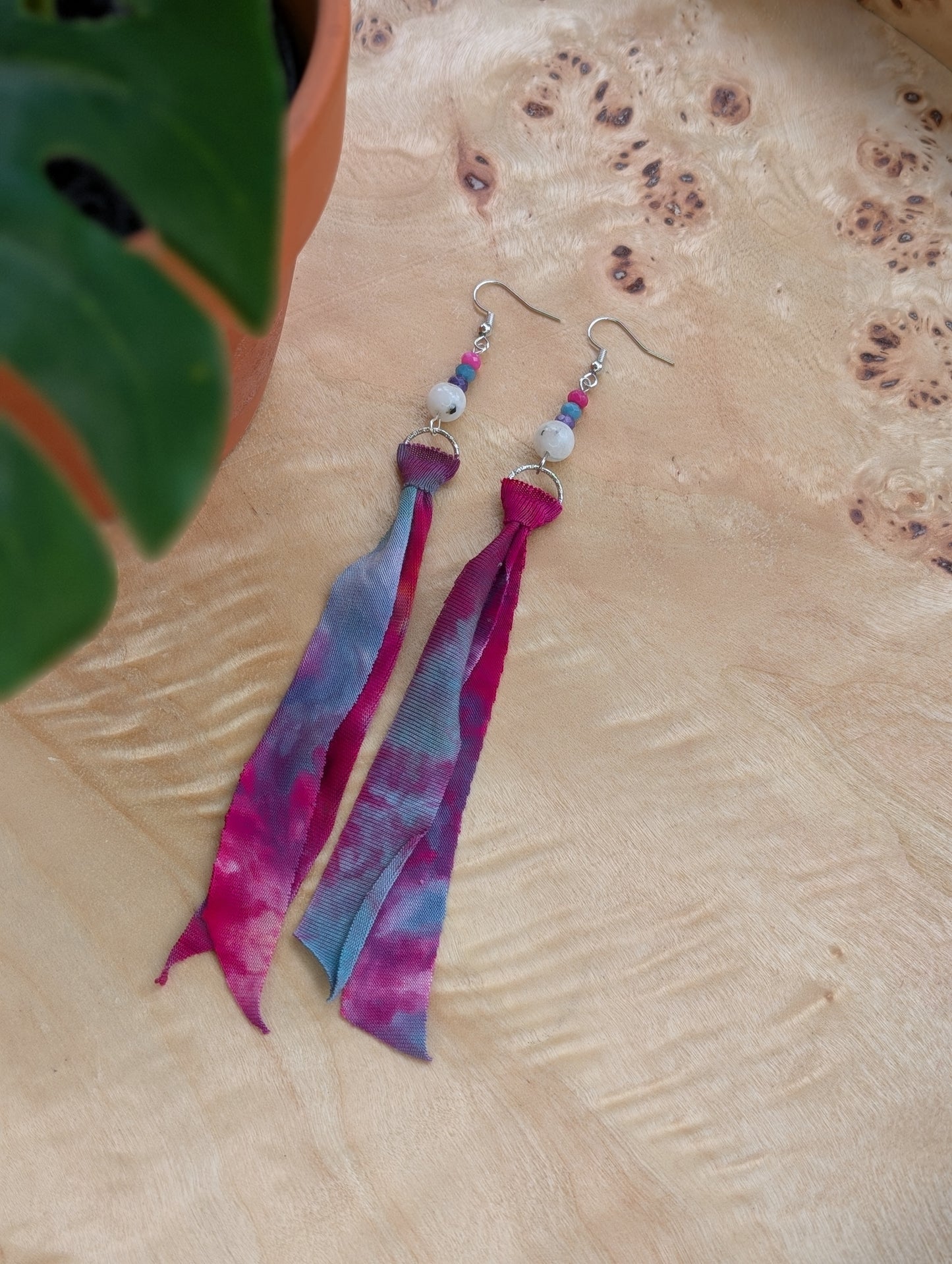 *SILVER* Moonlight Rainbow Tie Dye Earrings ๐ฉท๐๐๐ฉต๐๐๐งก