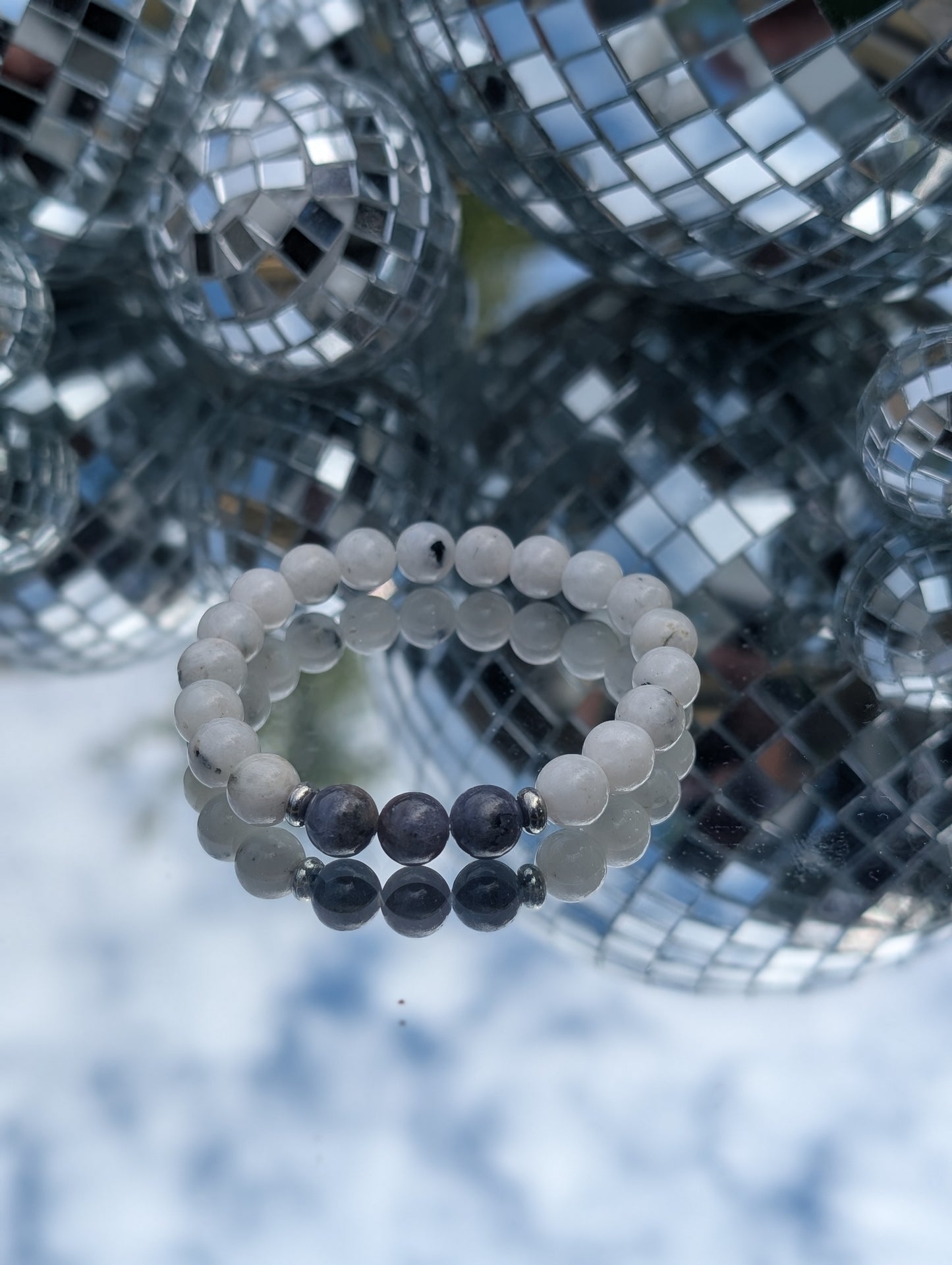 Iolite & Moonstone Bracelet 🤍💜💙🤍