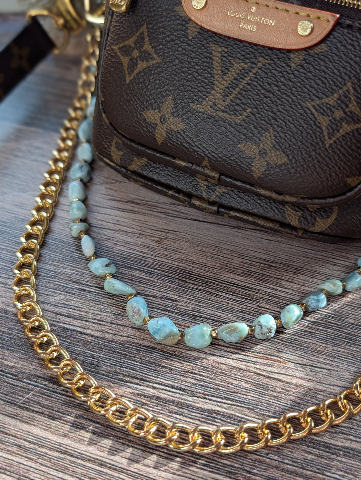Genuine Larimar Nugget BBC - Silver
