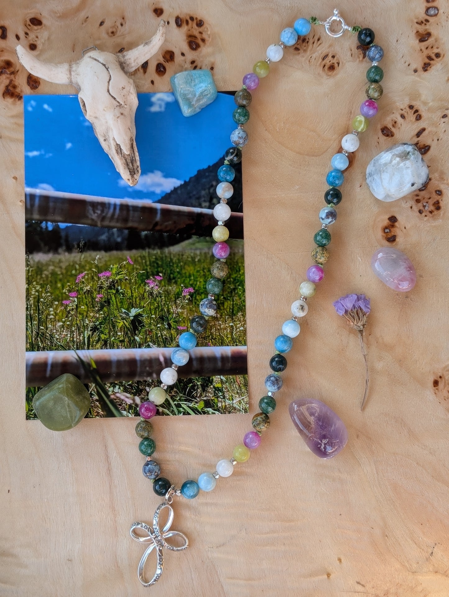Mountain Gated Flower Fields Half Mala