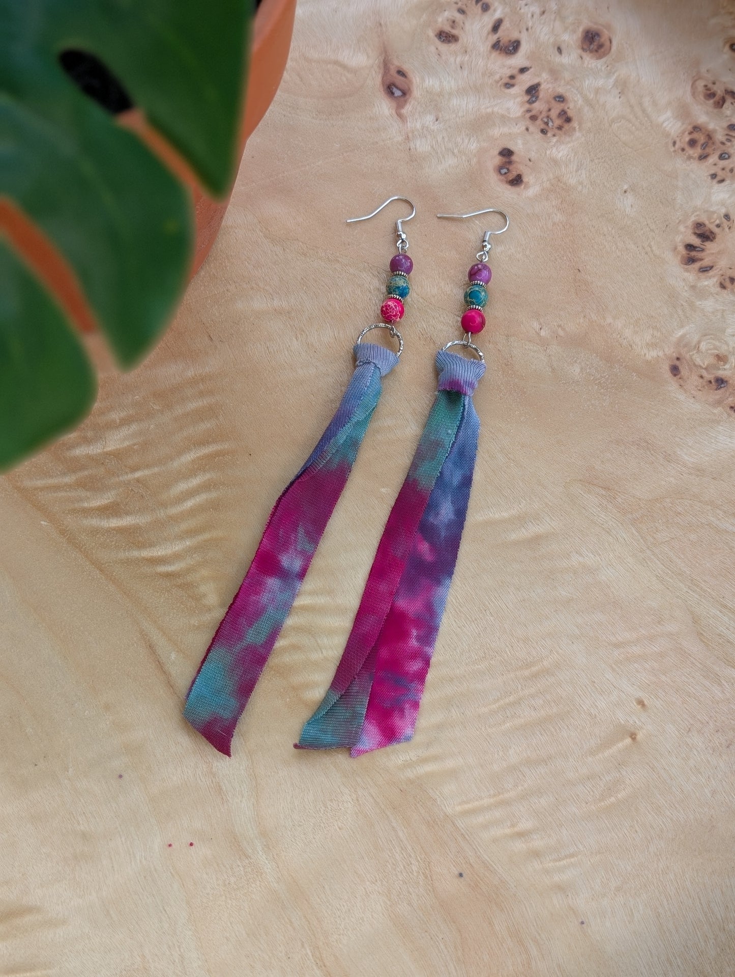 *SILVER* Moonlight Rainbow Tie Dye Earrings ๐ฉท๐๐๐ฉต๐๐๐งก