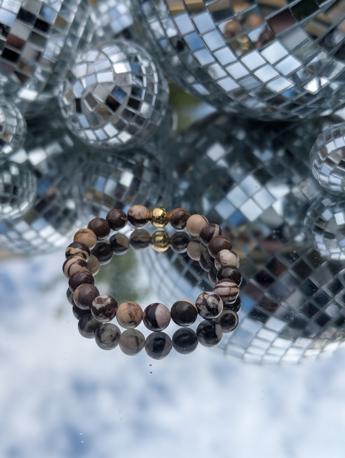Zebra Stone Bracelet 🤎🩷