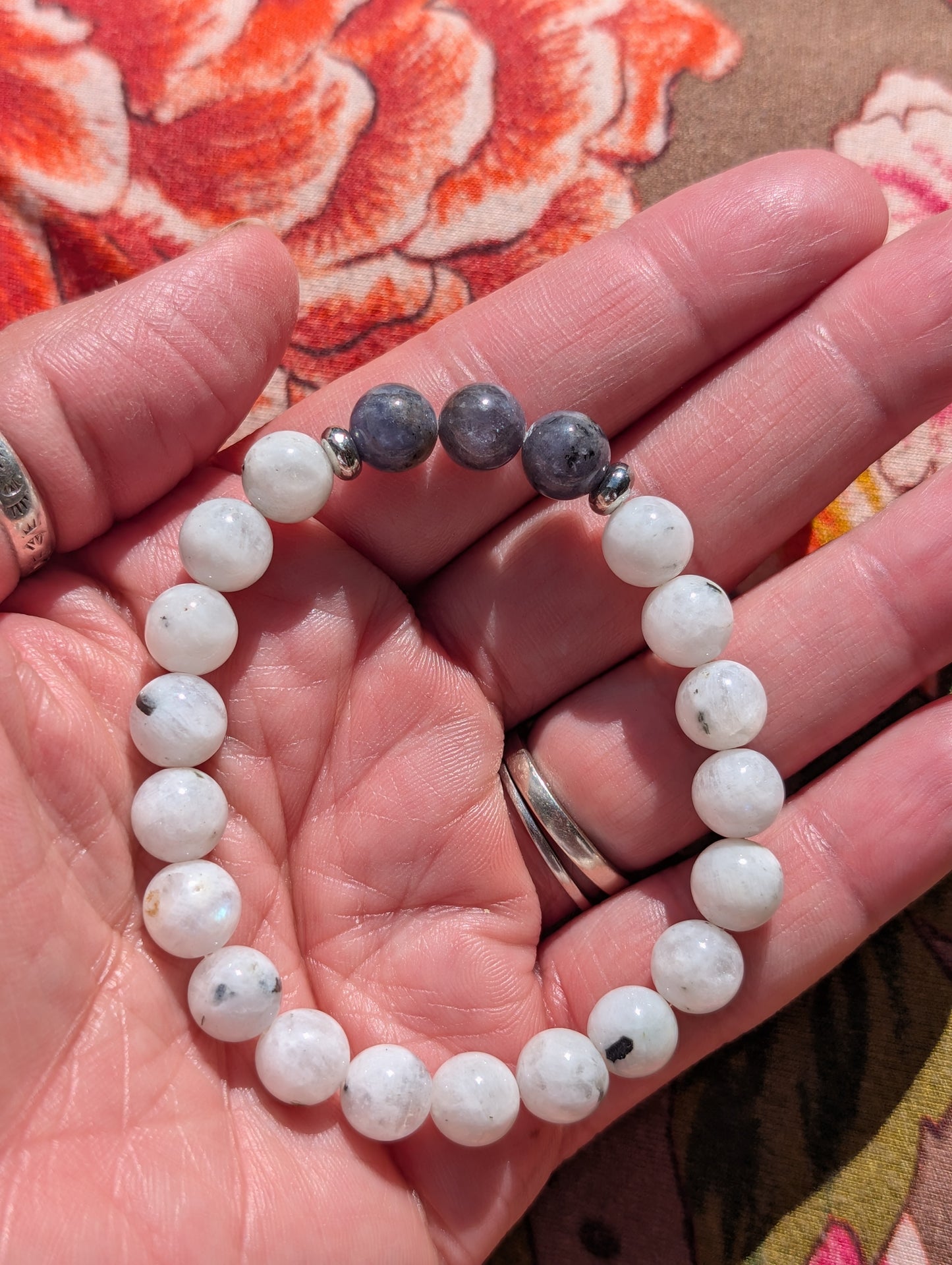 Iolite & Moonstone Bracelet 🤍💜💙🤍