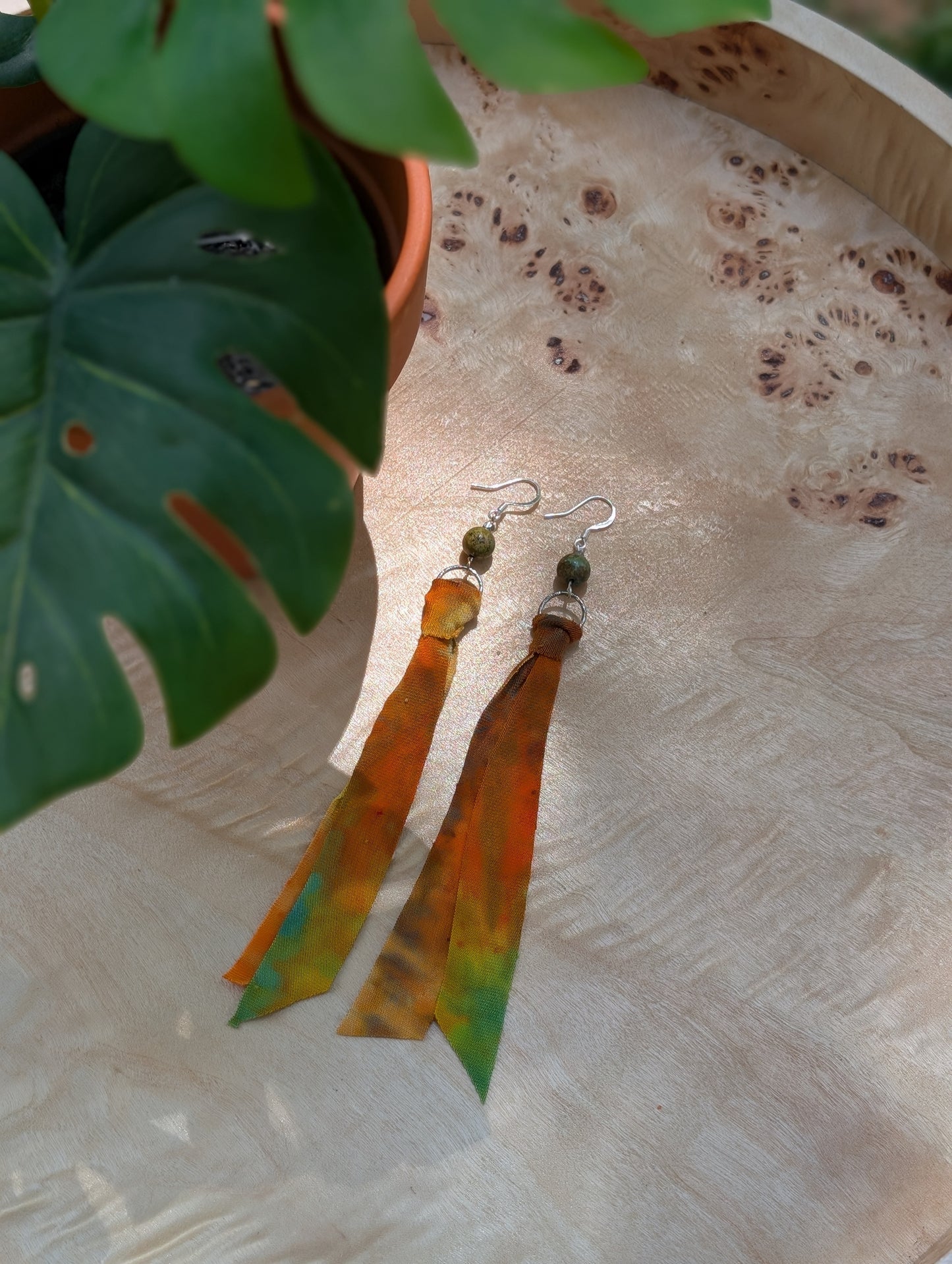 *SILVER* Citrus Glow Tie Dye Earrings π§‘πππ