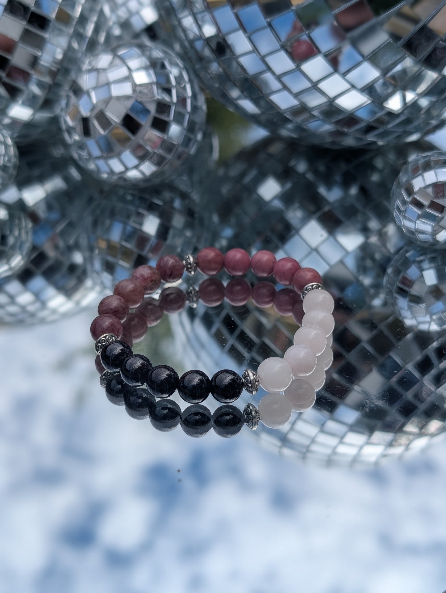 Rose Quartz, Rhodonite, Garnet & Strawberry Quartz Bracelet 🩷🩷🩷