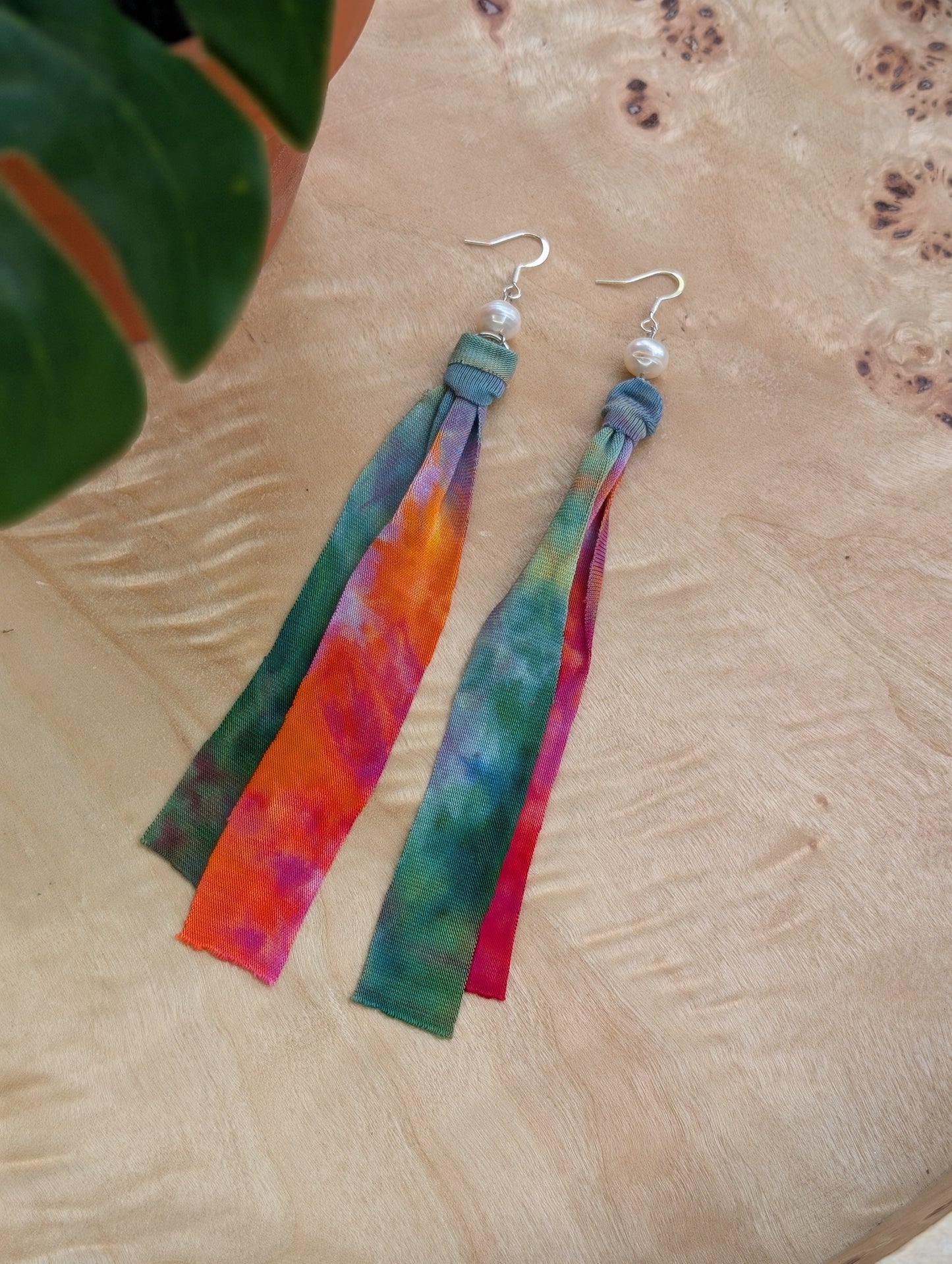 *SILVER* Moonlight Rainbow Tie Dye Earrings ๐ฉท๐๐๐ฉต๐๐๐งก