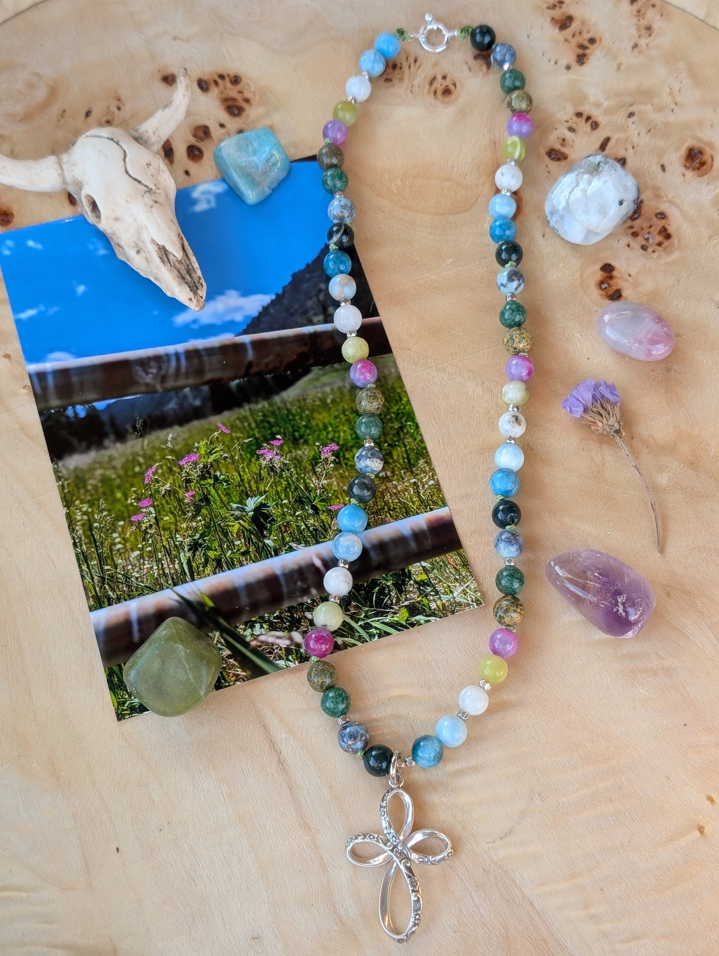 Mountain Gated Flower Fields Half Mala