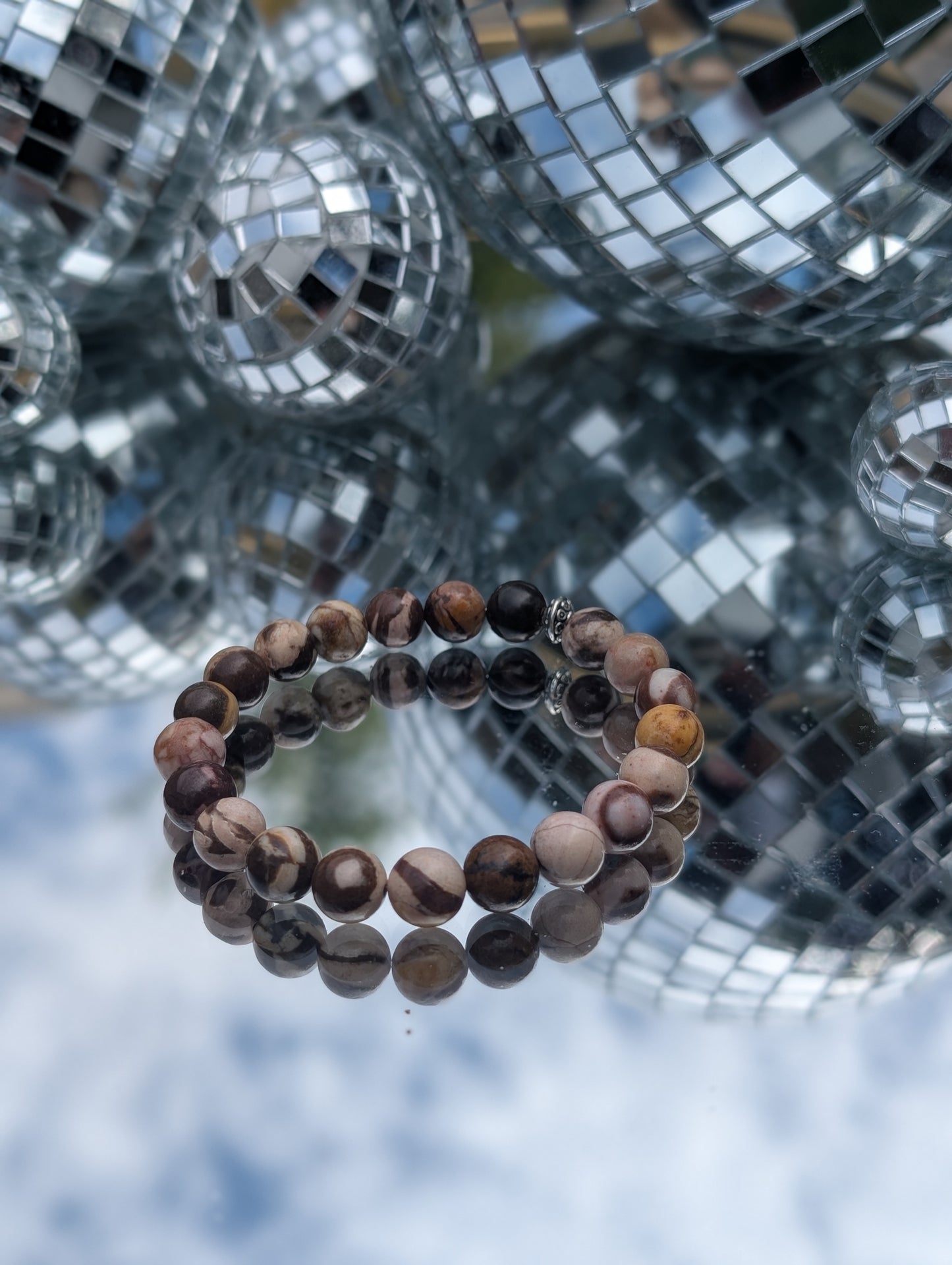 Zebra Stone Bracelet 🤎🩷🤎