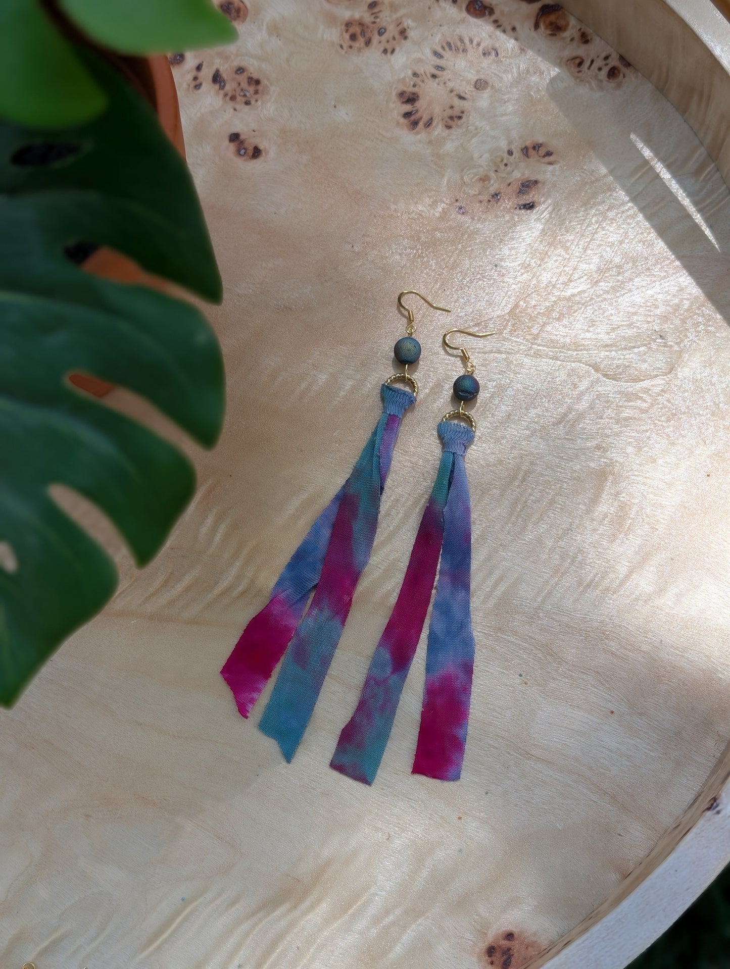 *GOLD* Moonlight Rainbow Tie Dye Earrings ๐ฉท๐๐๐ฉต๐๐๐งก