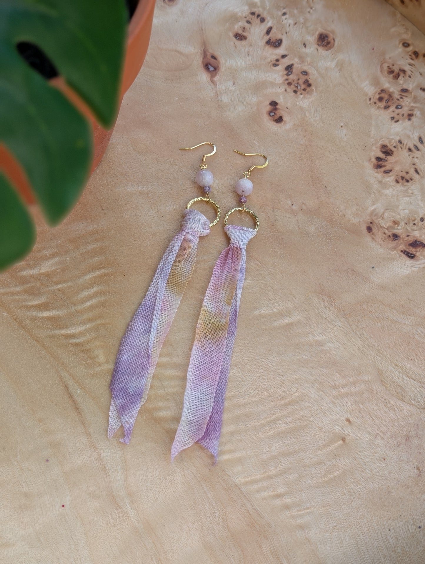 *GOLD* Lavender Dreams Tie Dye Earrings š¤šŖ»š¤