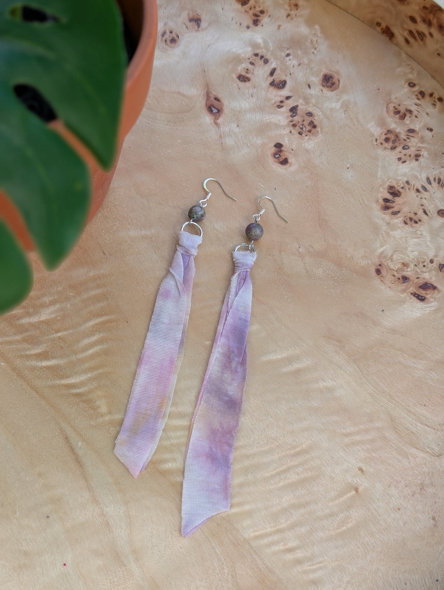 *SILVER* Lavender Dreams Tie Dye Earrings🤍🪻🤎
