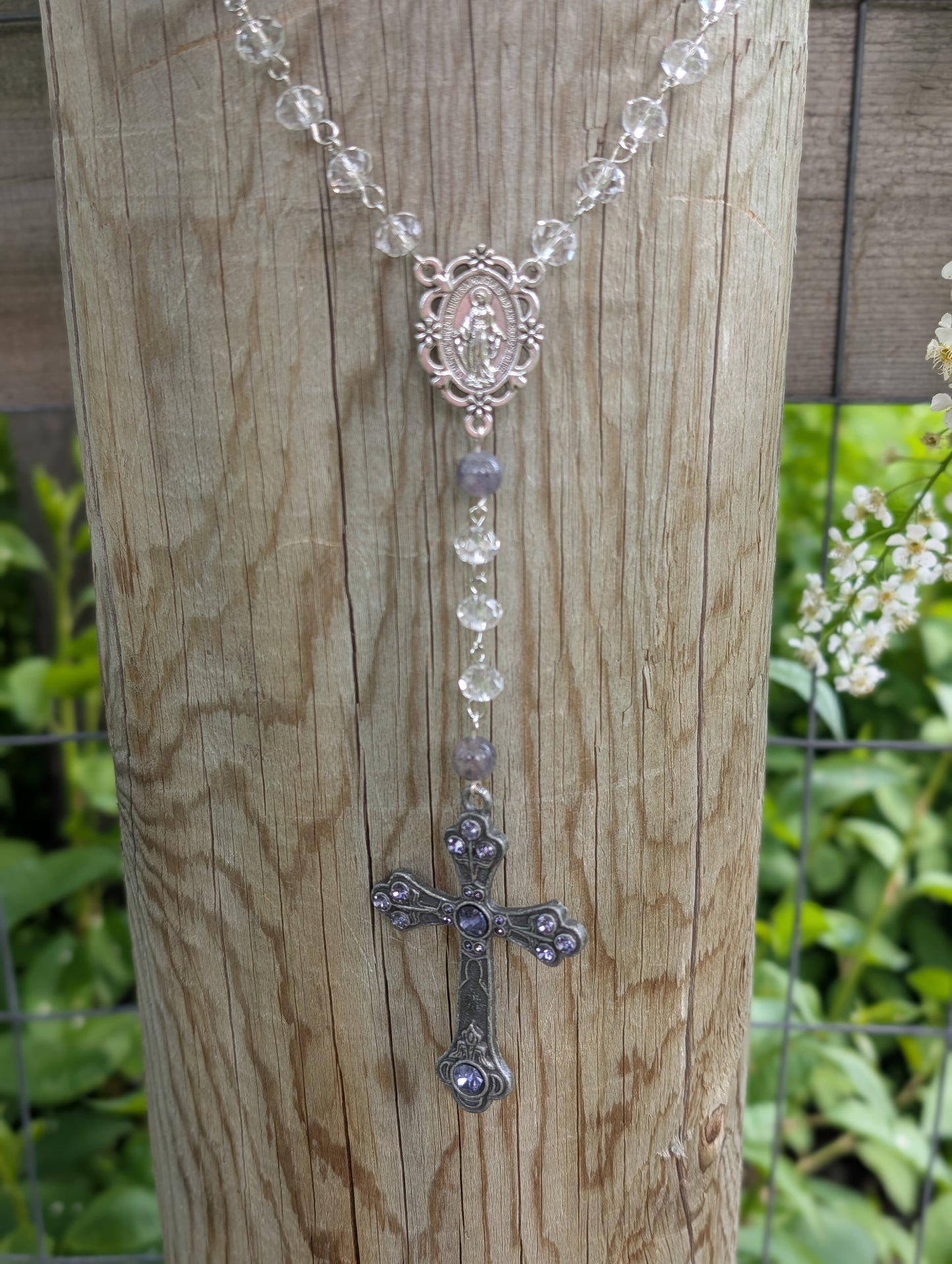 Rosary with Iolite ✨🤍💜🤍✨