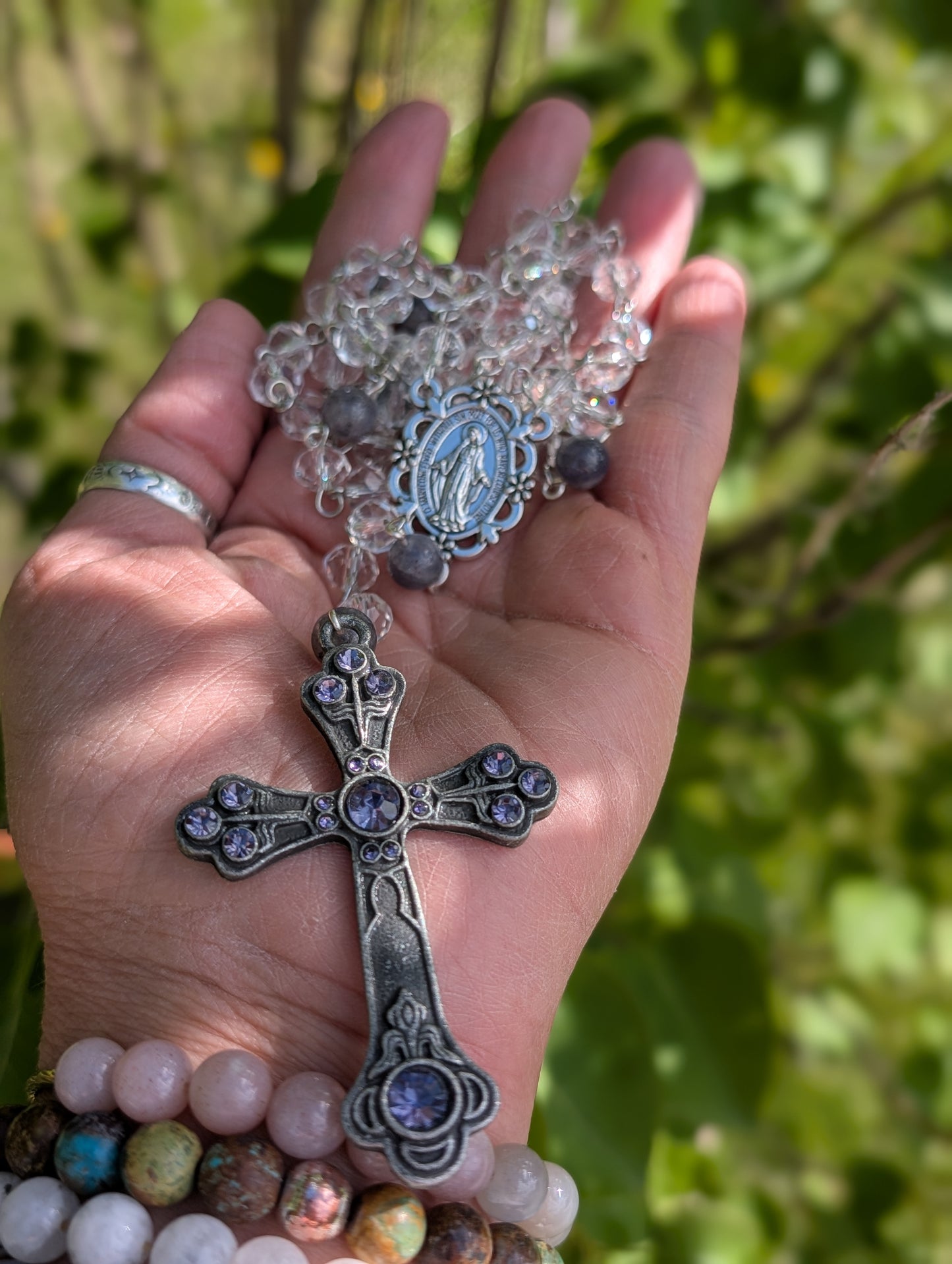 Rosary with Iolite ✨🤍💜🤍✨