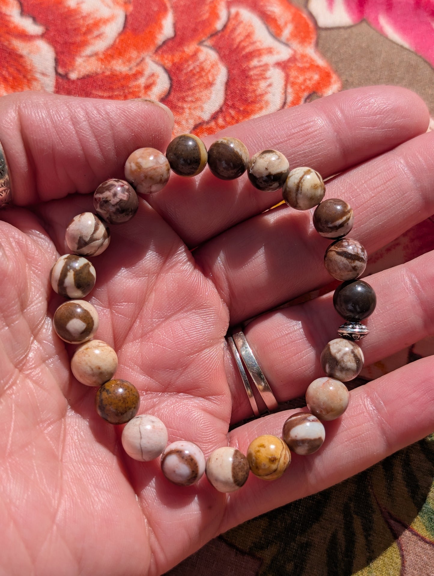 Zebra Stone Bracelet 🤎🩷🤎