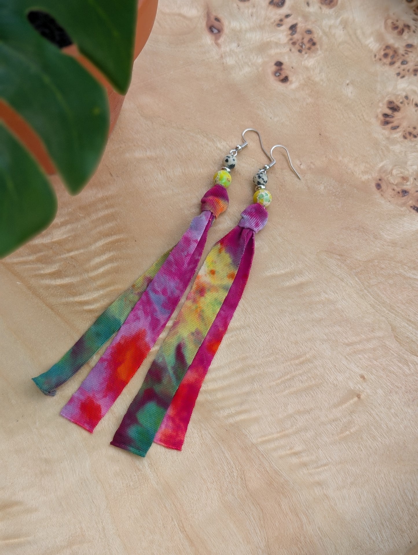 *SILVER* Moonlight Rainbow Tie Dye Earrings ๐ฉท๐๐๐ฉต๐๐๐งก