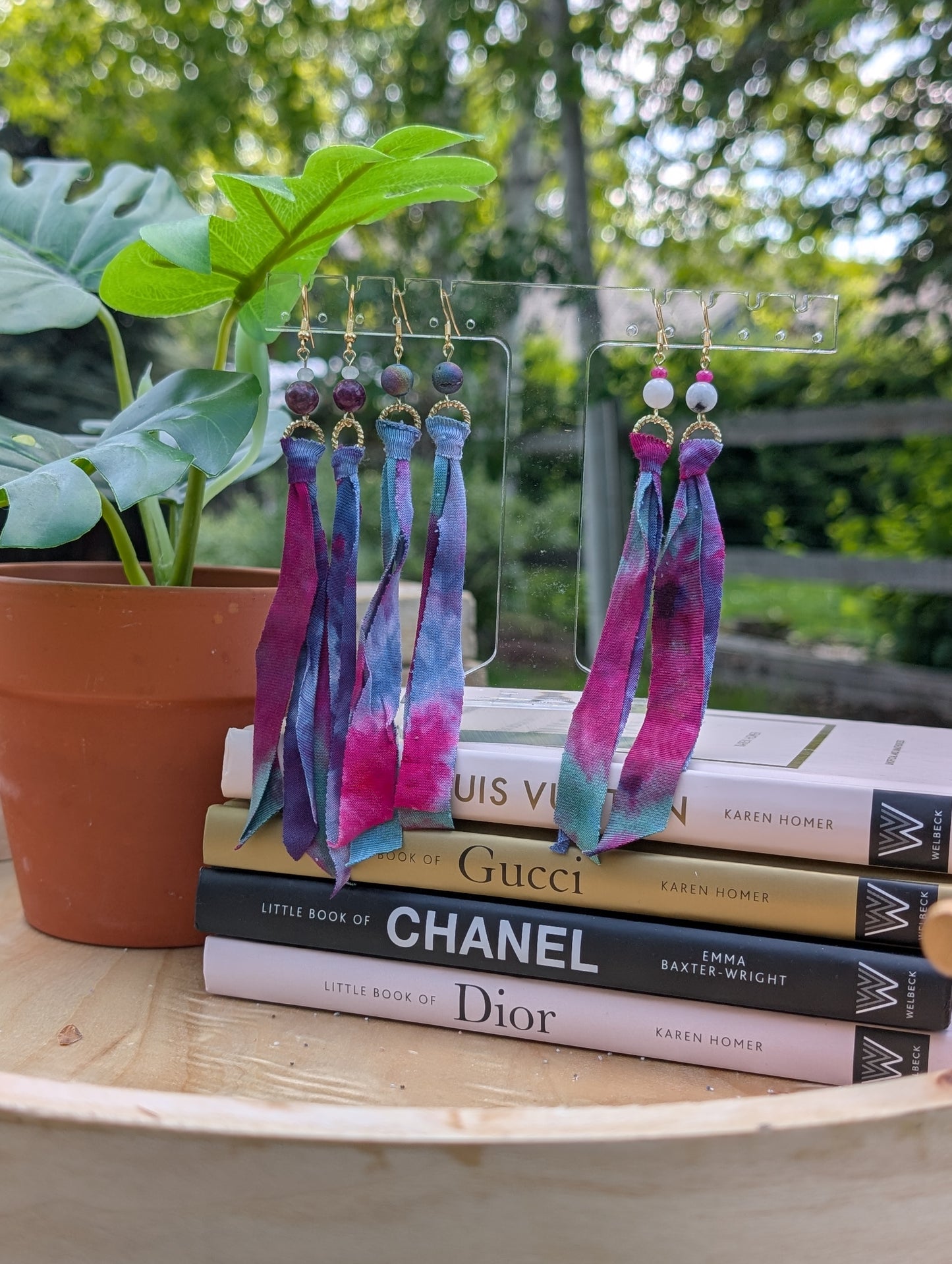 *GOLD* Moonlight Rainbow Tie Dye Earrings ๐ฉท๐๐๐ฉต๐๐๐งก