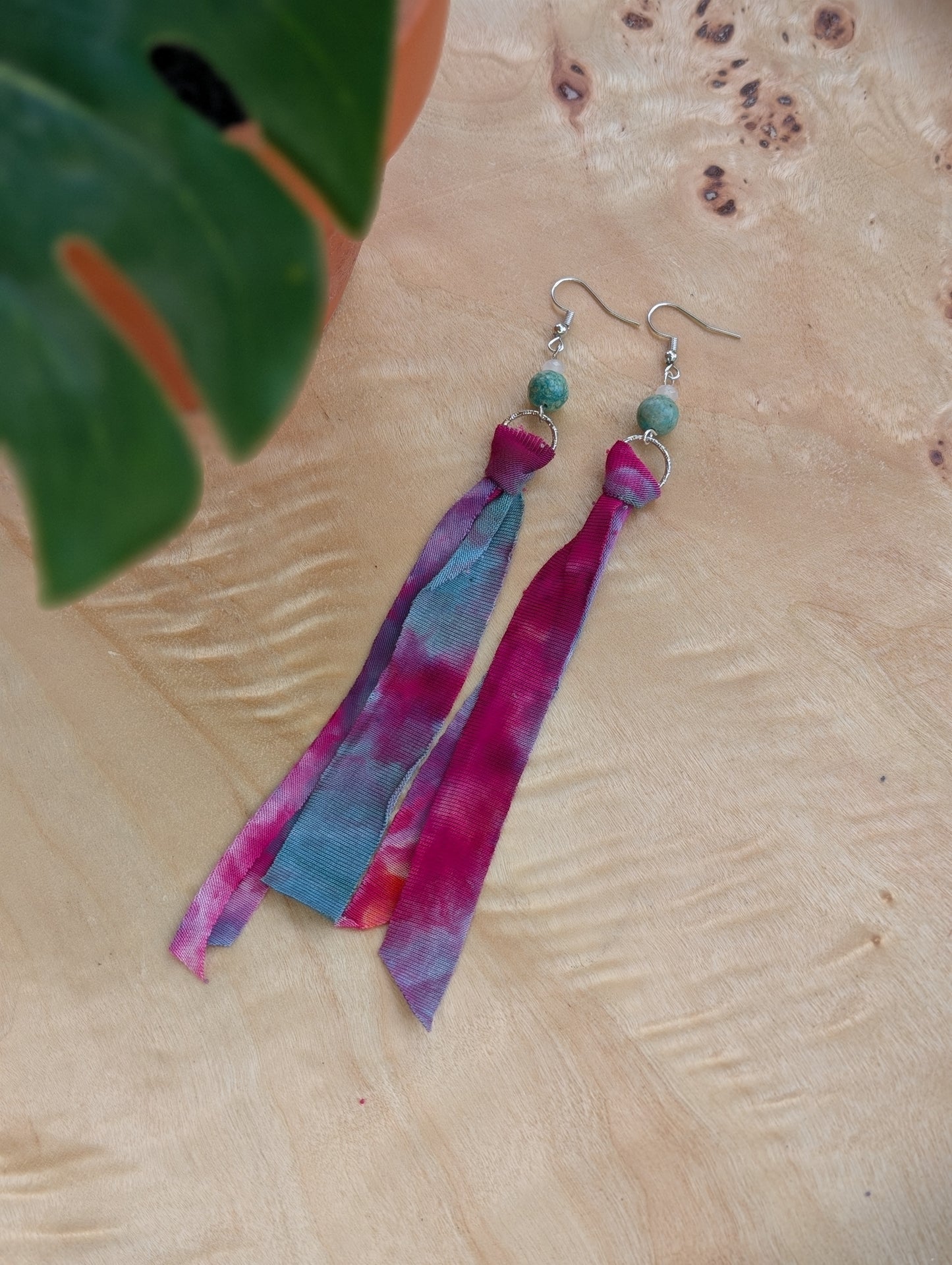 *SILVER* Moonlight Rainbow Tie Dye Earrings ๐ฉท๐๐๐ฉต๐๐๐งก