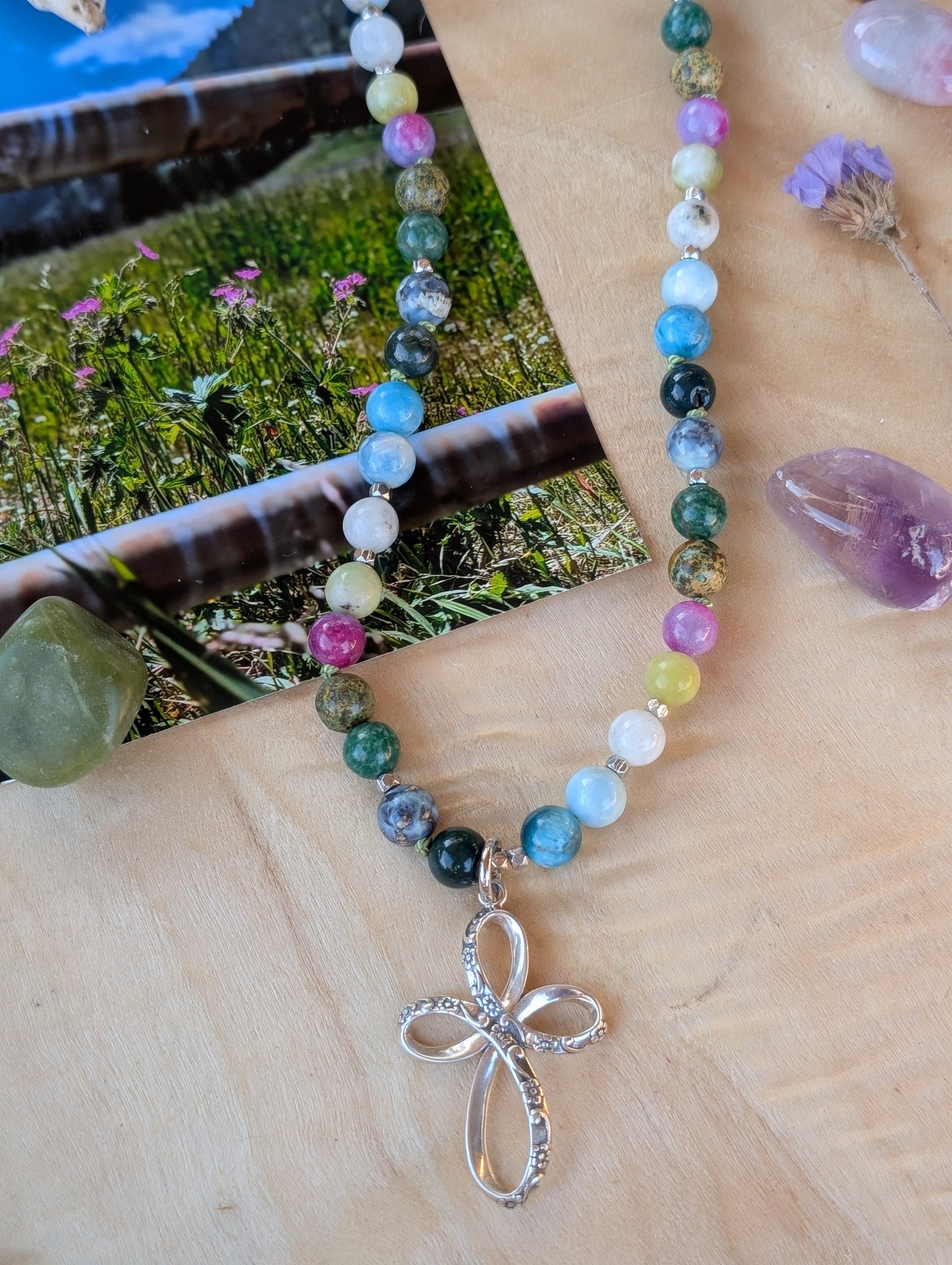 Mountain Gated Flower Fields Half Mala