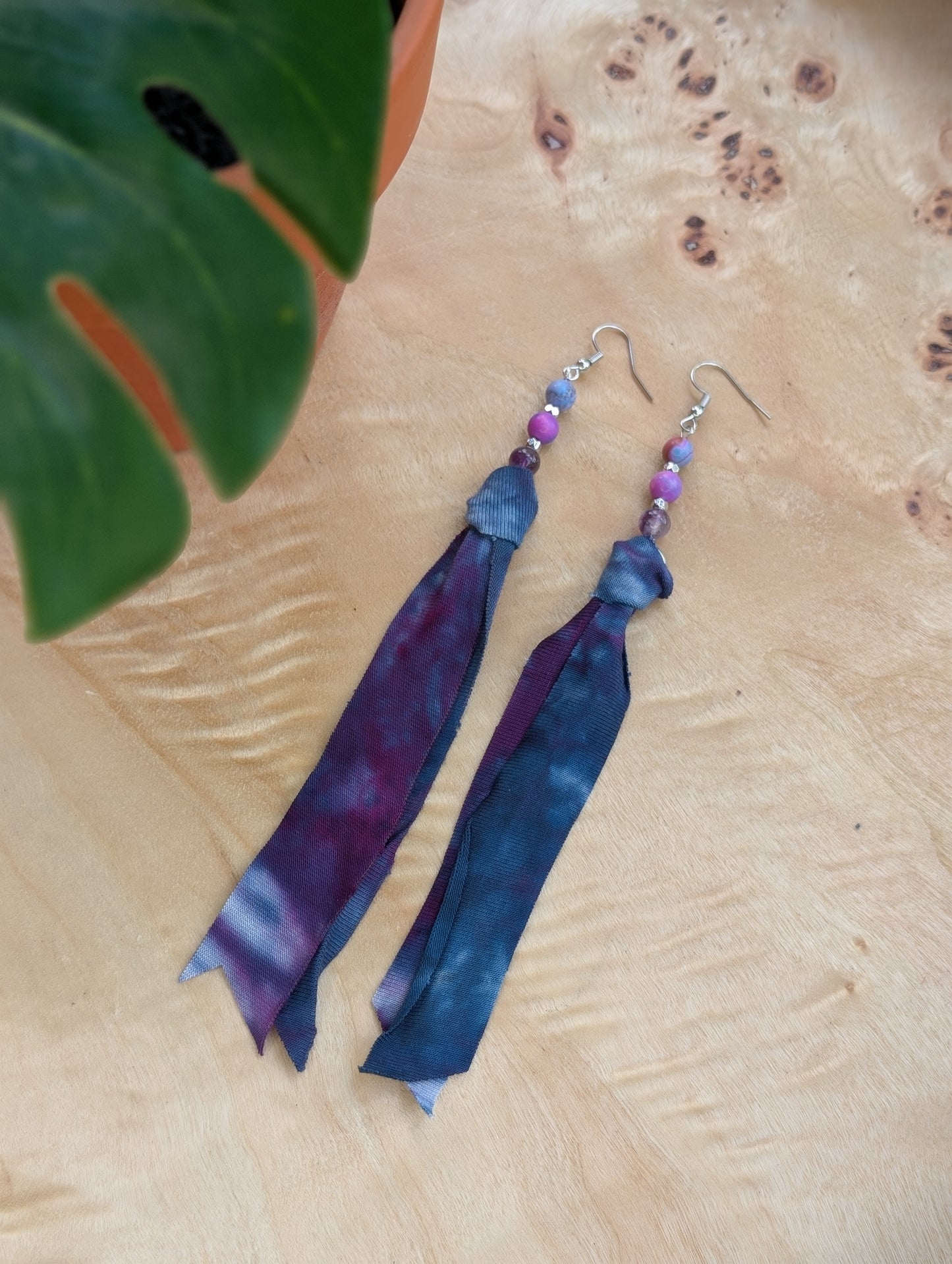*SILVER* Moonlight Rainbow Tie Dye Earrings ๐ฉท๐๐๐ฉต๐๐๐งก