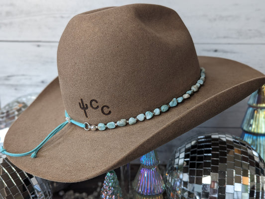 Larimar BHC (beaded hat chain)