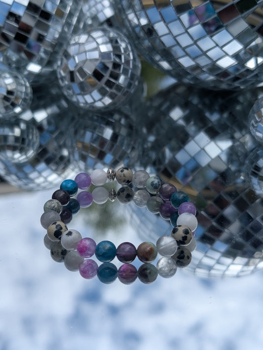 Mermaid Girly Mashup Bracelet 💜🩵🖤🤍