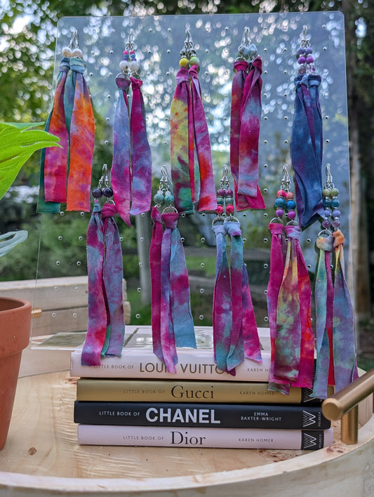 *SILVER* Moonlight Rainbow Tie Dye Earrings 🩷💜💙🩵💚💛🧡