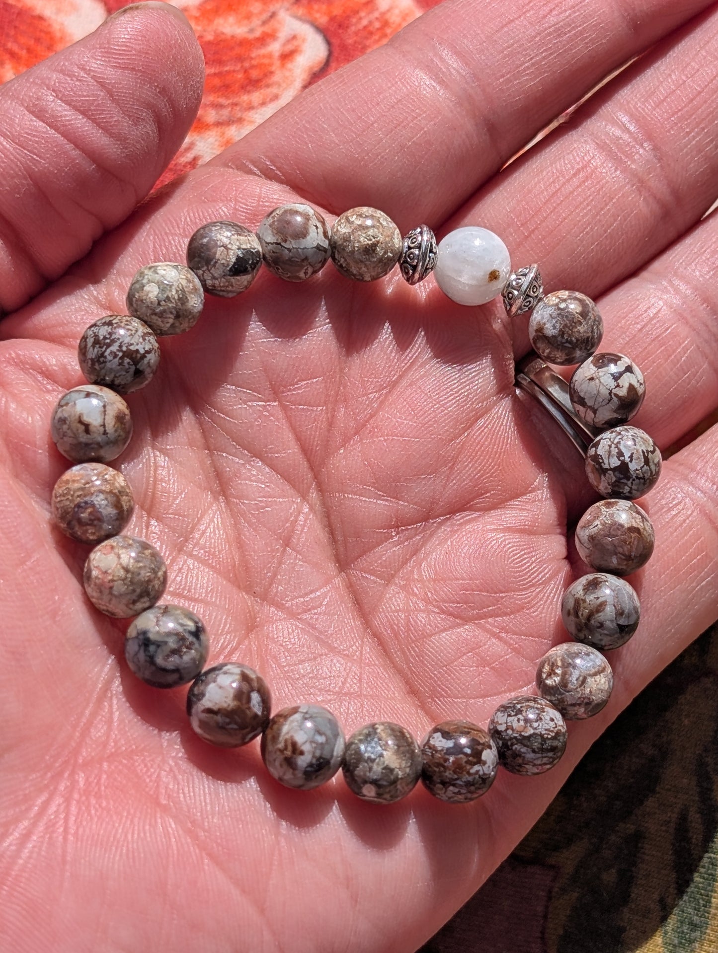 Moonstone & Australian Opal Bracelet 🩶🩵🤍🩶