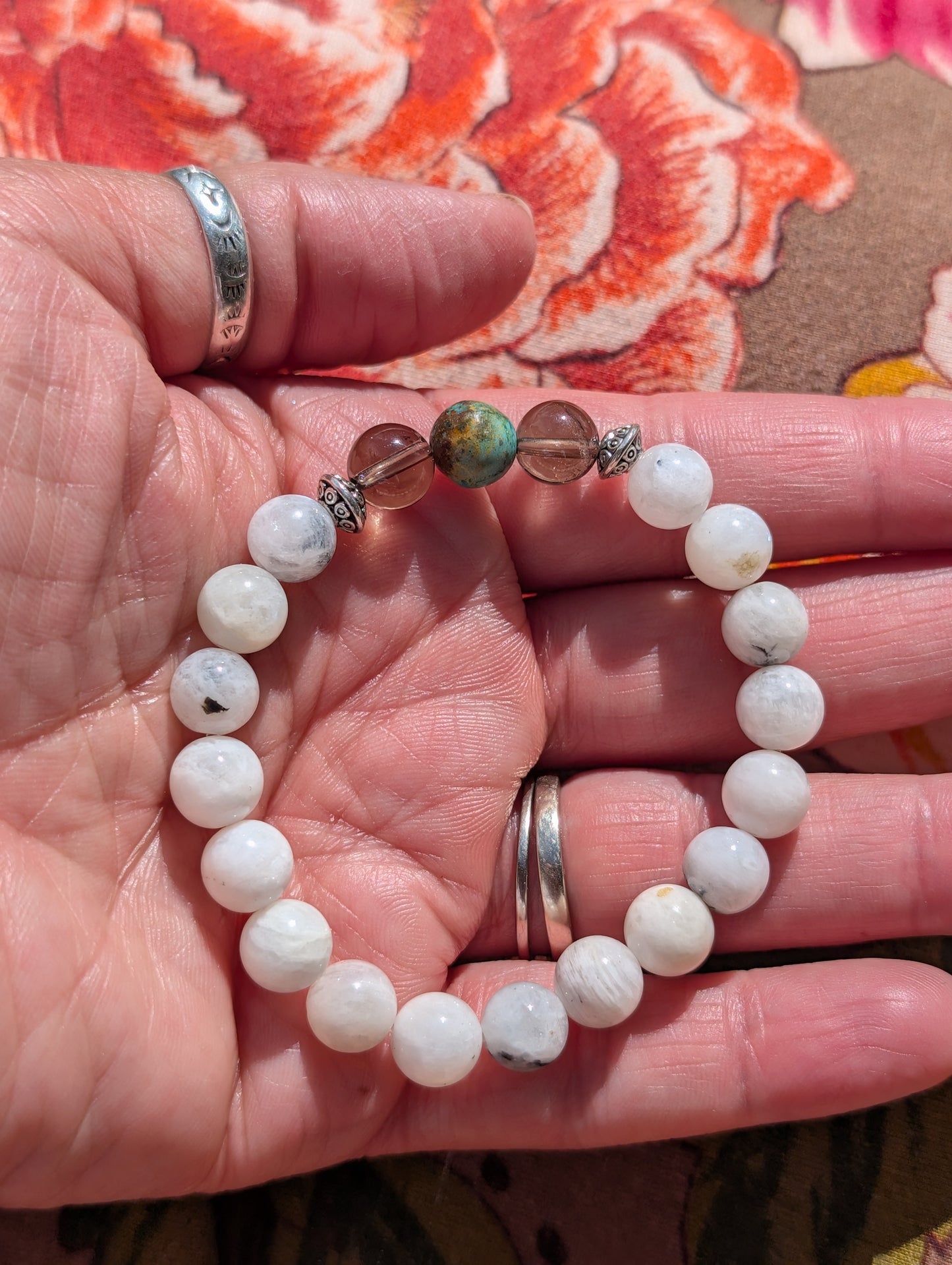 Smoky Quartz & Turquoise Bracelet 🤎🩵🤎