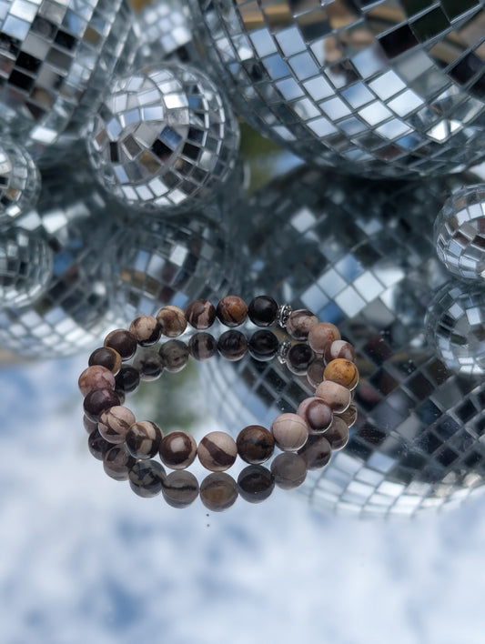 Zebra Stone Bracelet 🤎🩷🤎