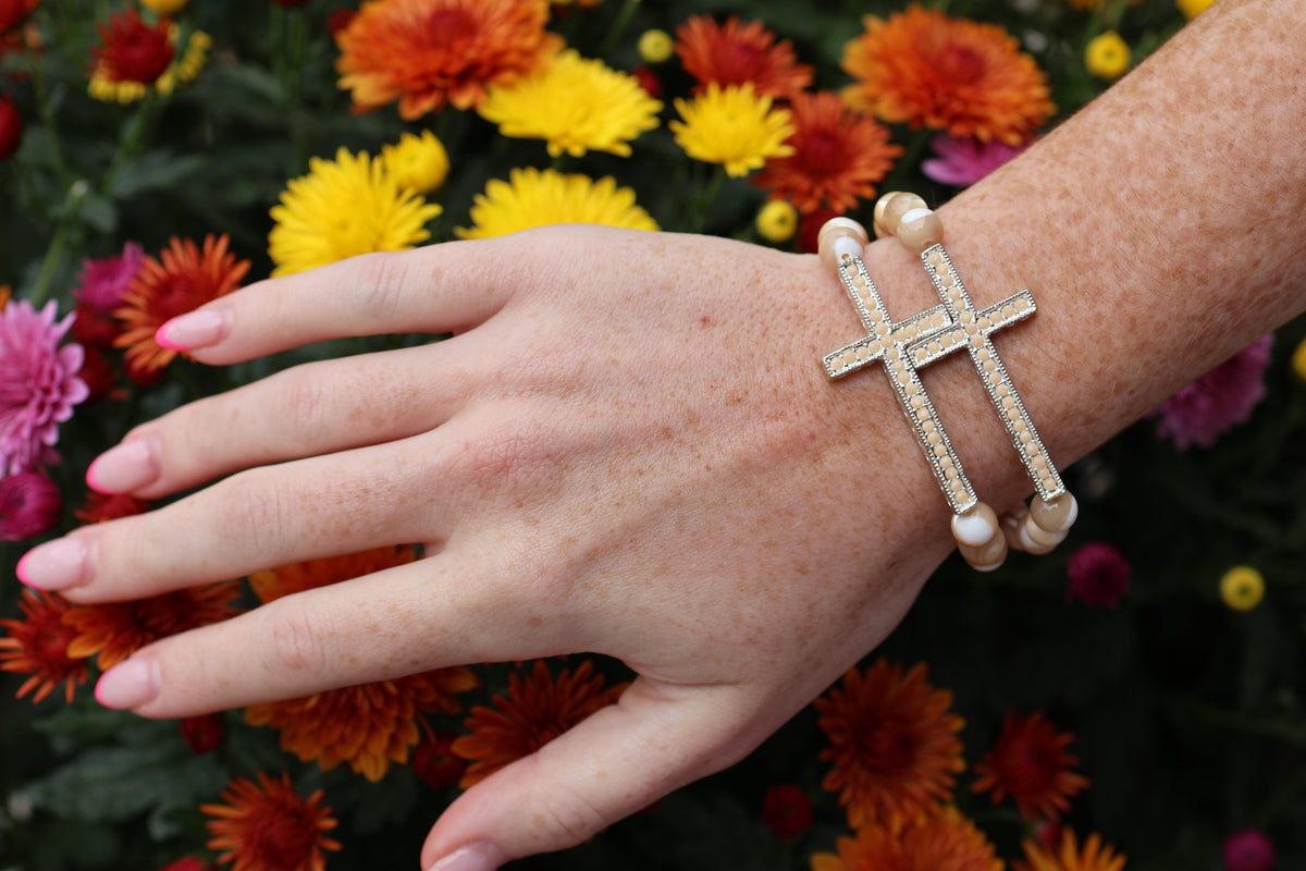 Gilded Autumn Cross Bracelet