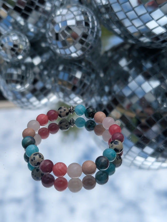 Girly Pop Mashup Bracelet 🩷🩵🖤🤍