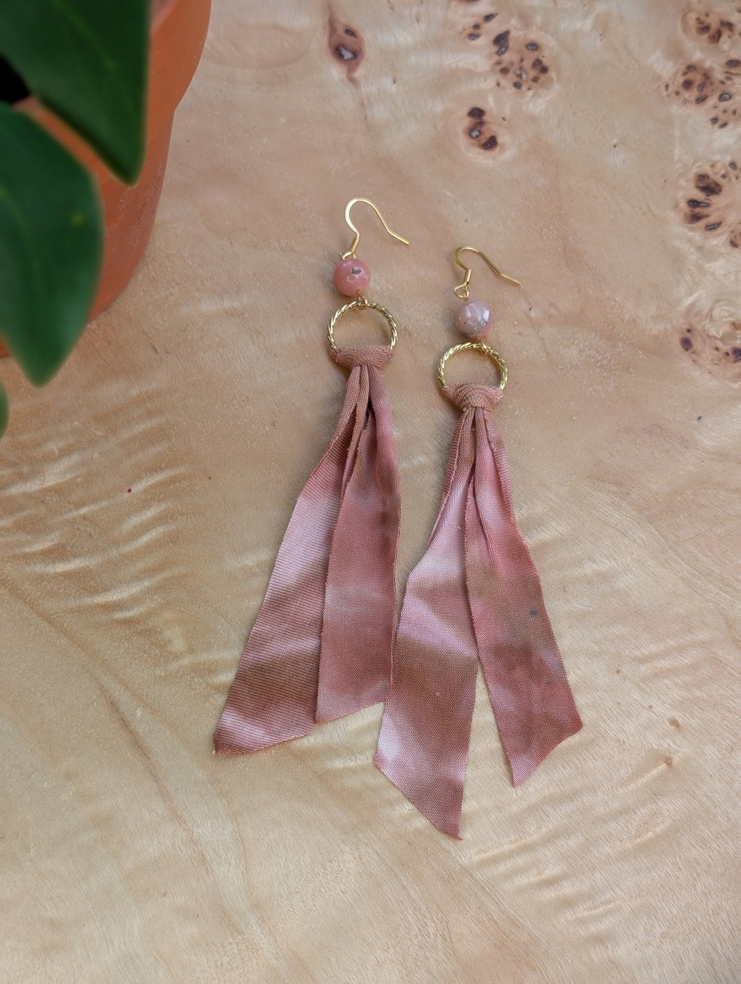 *GOLD* Rosewood Tie Dye Earrings 🤍🩷🤎