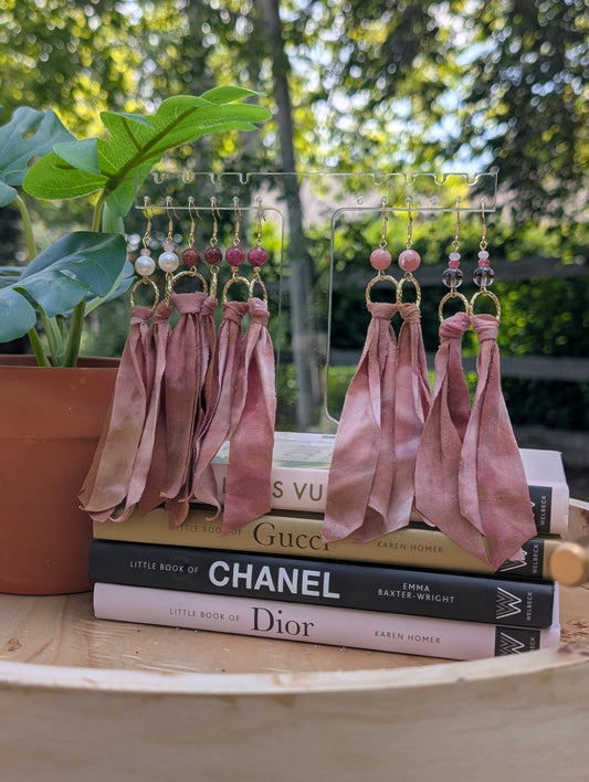 *GOLD* Rosewood Tie Dye Earrings 🤍🩷🤎