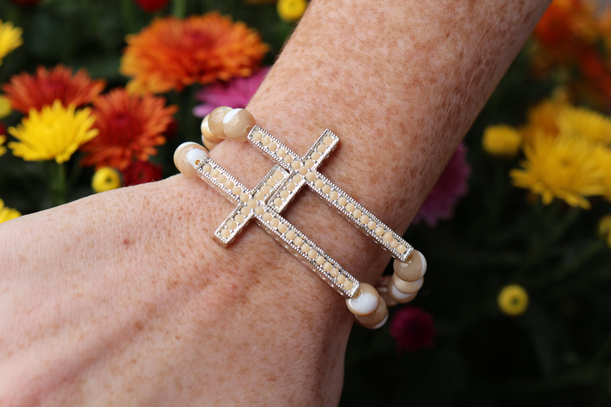 Gilded Autumn Cross Bracelet