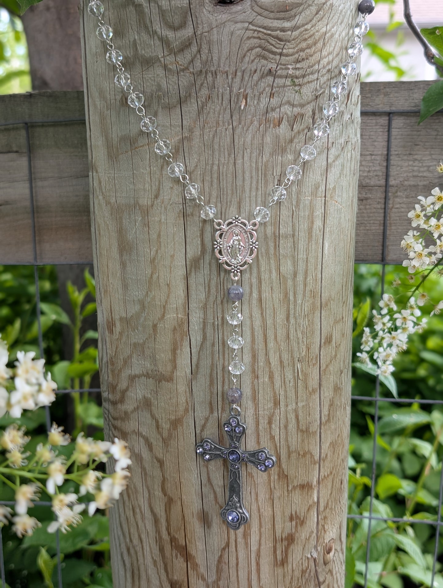 Rosary with Iolite  ✨🤍💜🤍✨