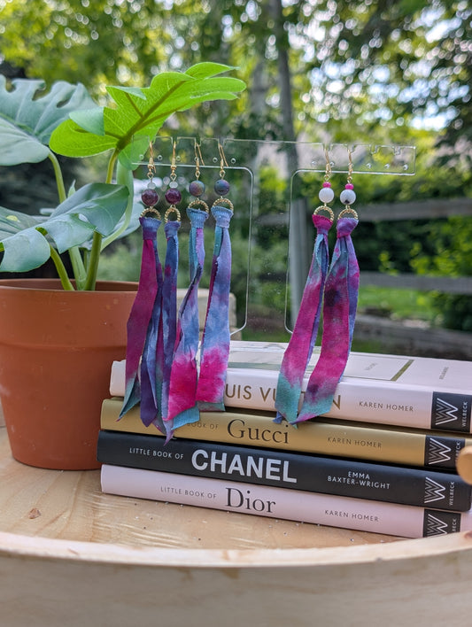 *GOLD* Moonlight Rainbow Tie Dye Earrings 🩷💜💙🩵💚💛🧡