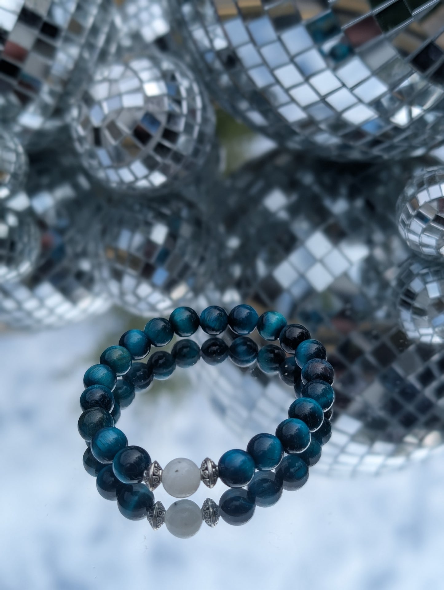 Moonstone & Tigers Eye Bracelet 🩵🤍🩵