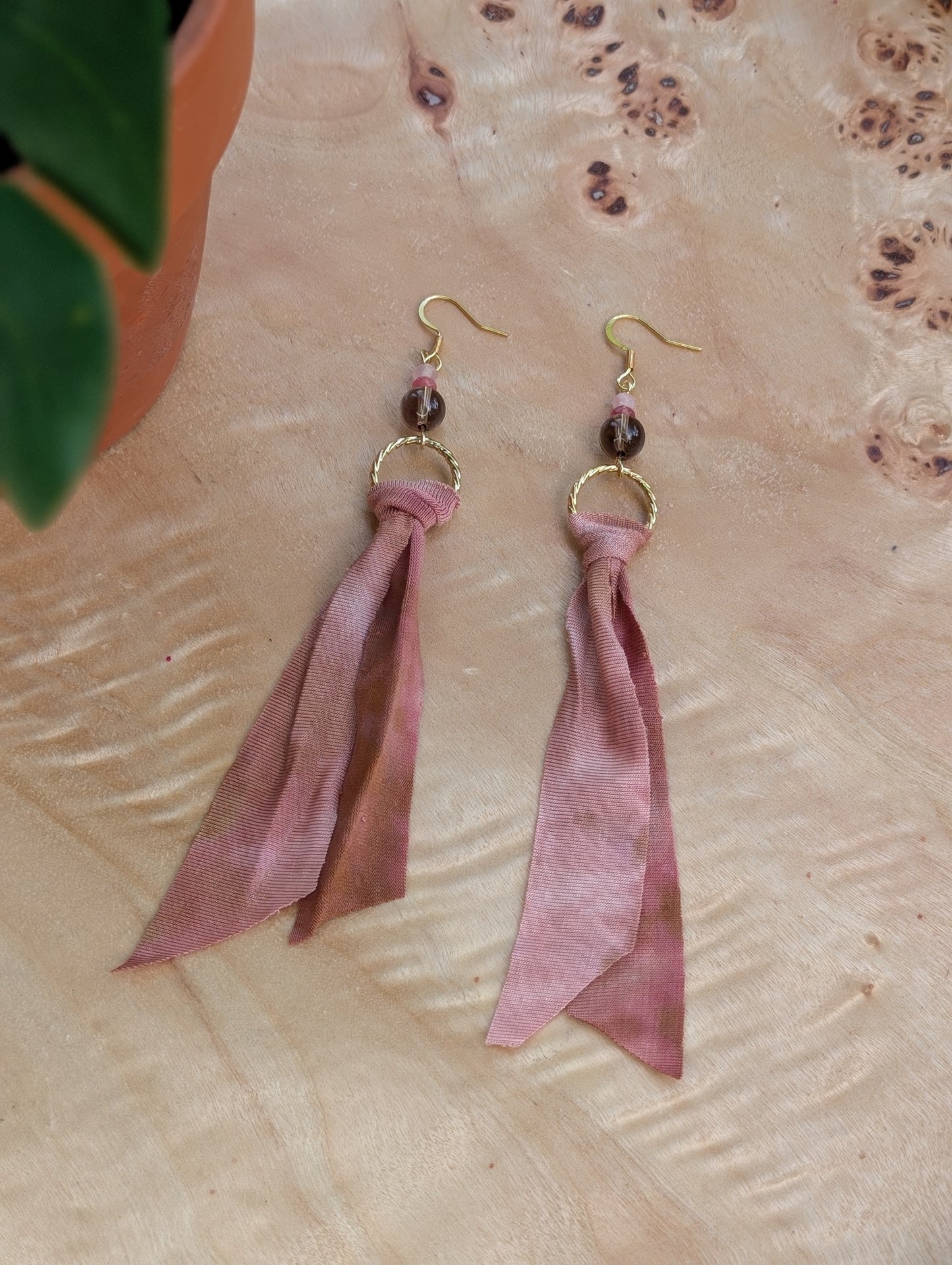 *GOLD* Rosewood Tie Dye Earrings 🤍🩷🤎